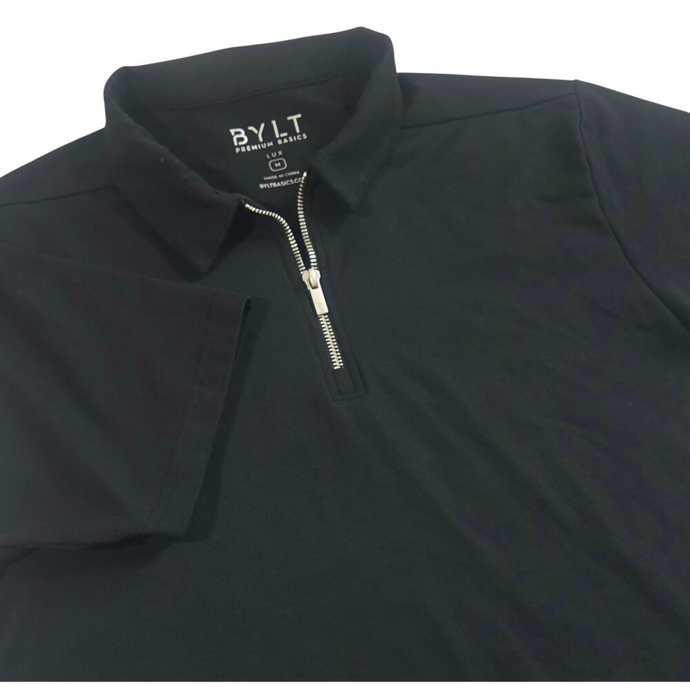 BYLT Lux Zip Polo Black sz M Quarter-zip - Picture 6 of 9